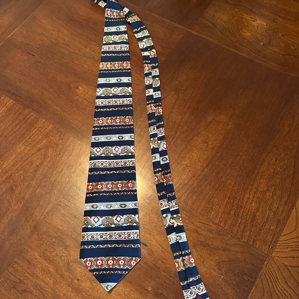 Claiborne Multicolor Striped Men's Tie 100% Silk